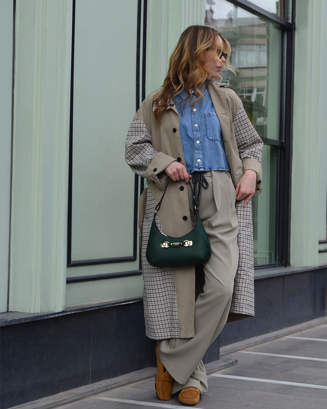 EKOSE DESEN ÇİFT TARAFLI TRENÇKOT