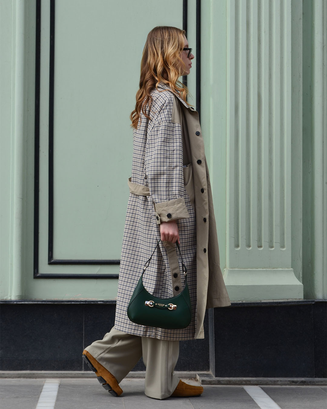 EKOSE DESEN ÇİFT TARAFLI TRENÇKOT