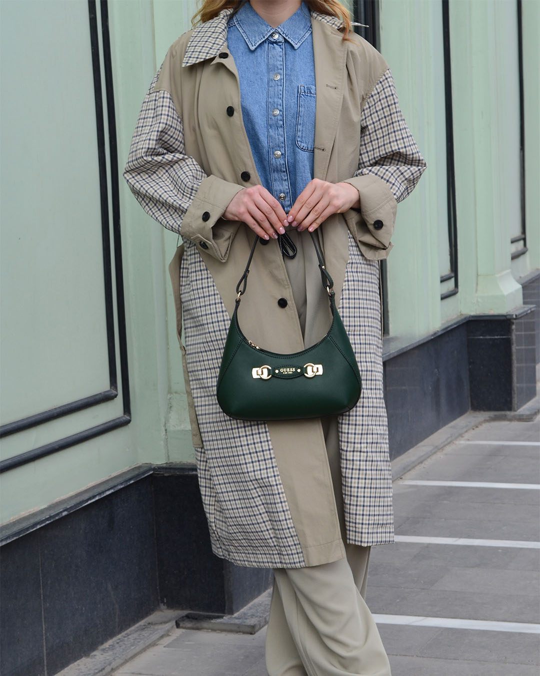 EKOSE DESEN ÇİFT TARAFLI TRENÇKOT