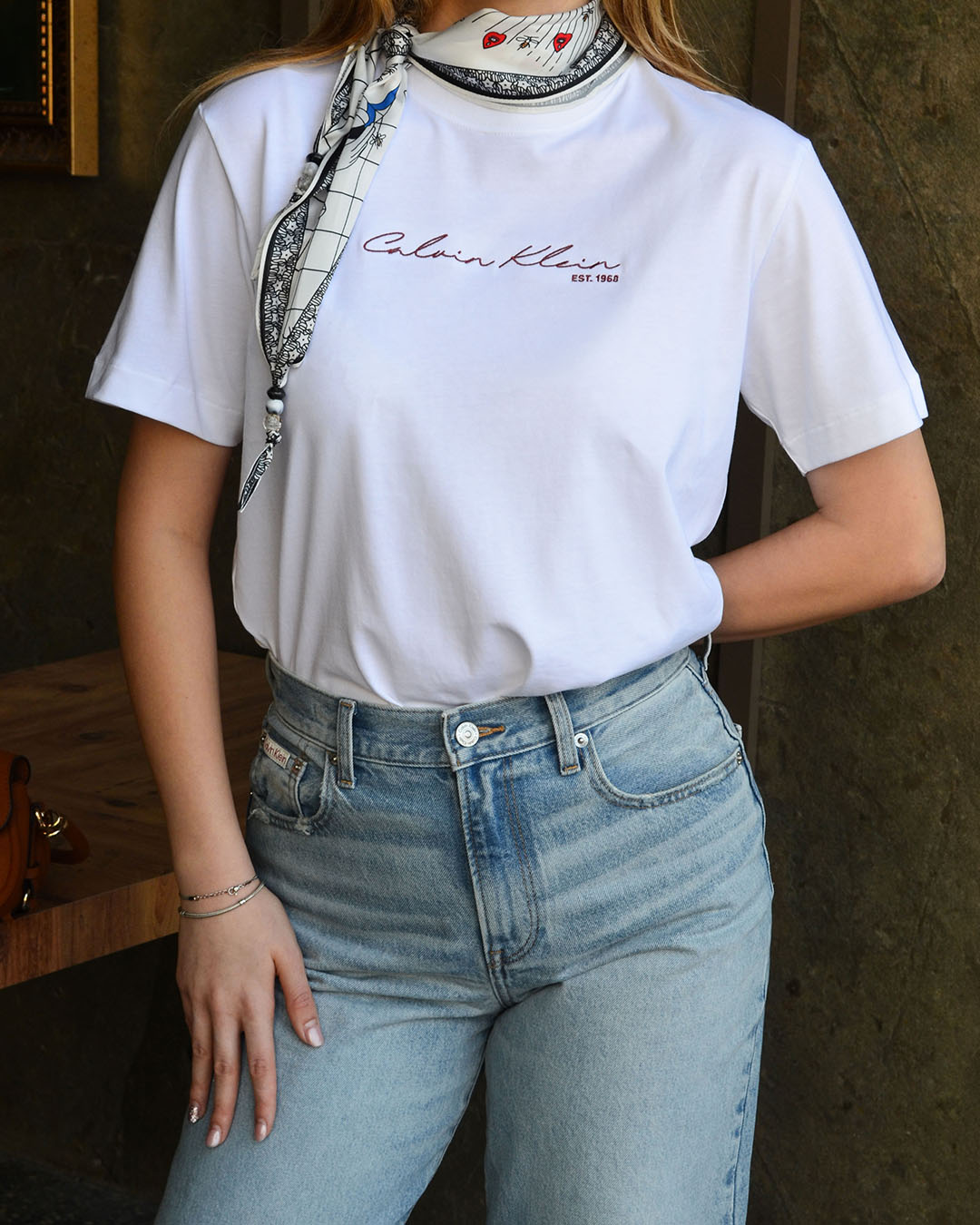 BİSİKLET YAKA BASKILI TSHIRT